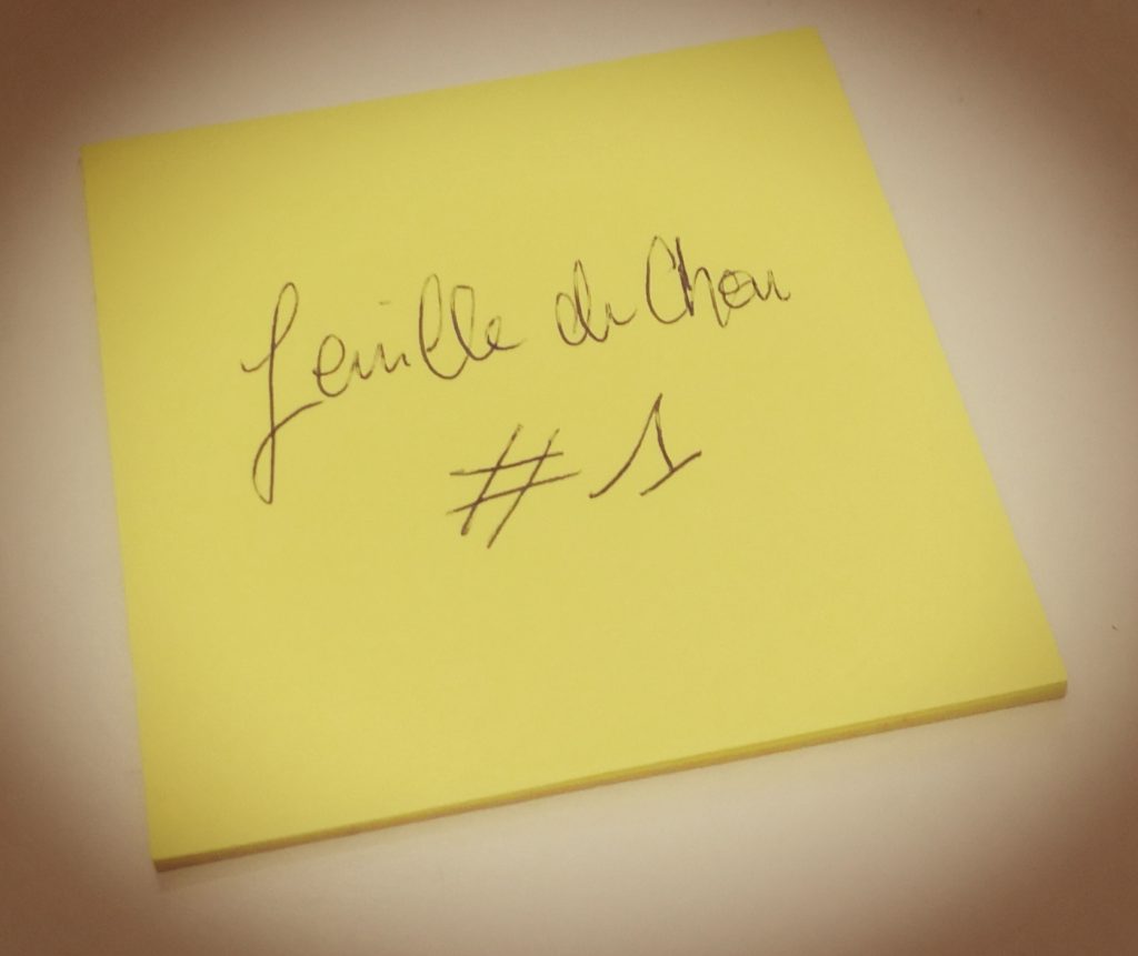 feuille de chou 1 par Amandepost-it jaune écriture stylo noir filtre halo